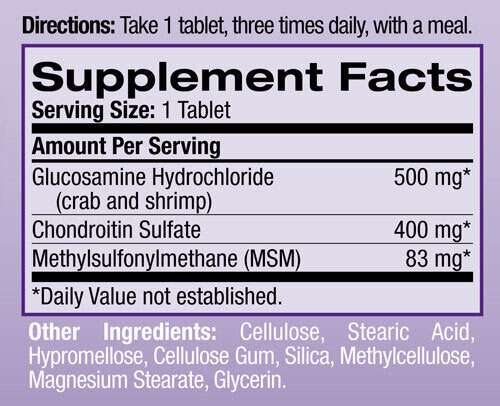 NATROL Glucozamină Condroitin MSM 90 Tablete.