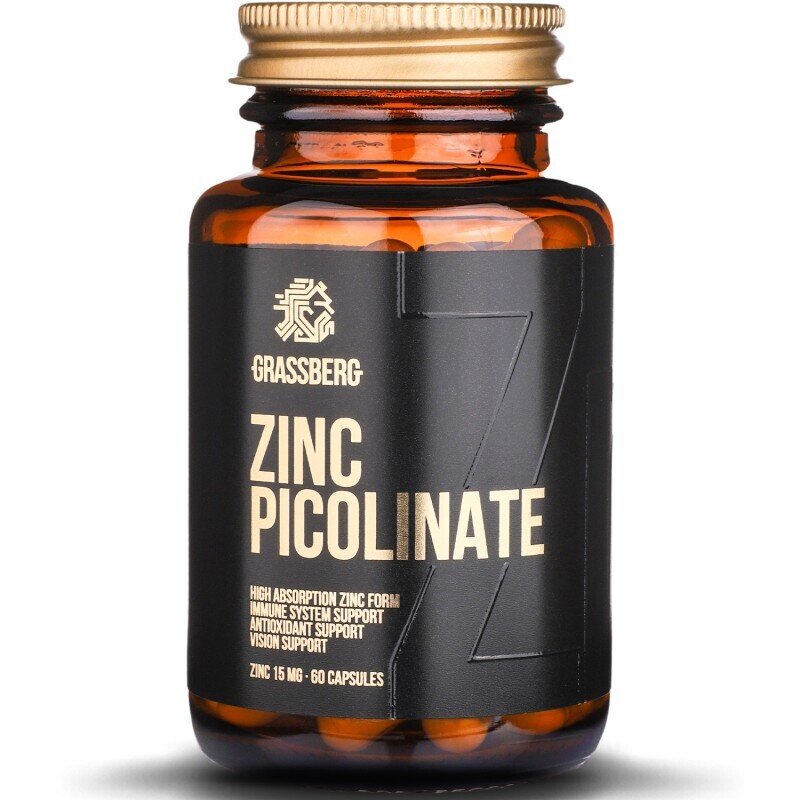 GRASSBERG Zinc Picolinate 15mg - High Absorbtion / 60/180 Caps