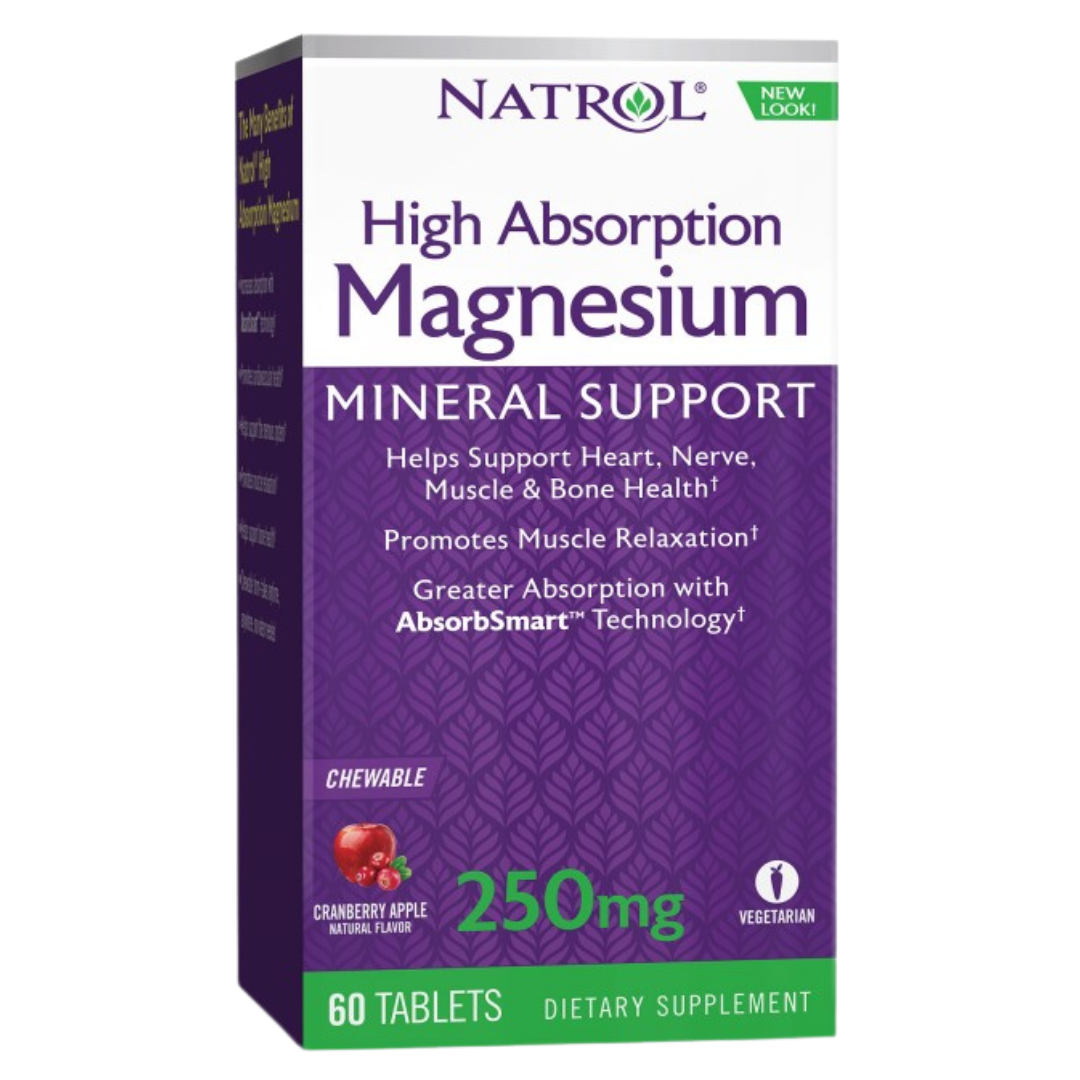 Magnesium High Absorption / 60 chew tabs.