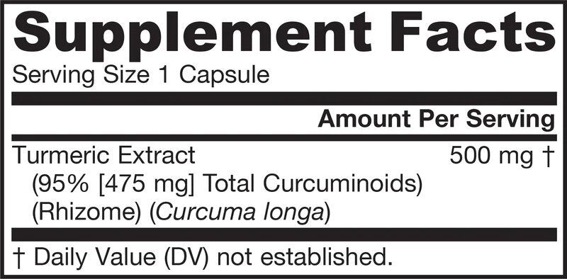 Curcumin 95 500 mg | 95% Curcuminoids Turmeric Extract - 120 капсули