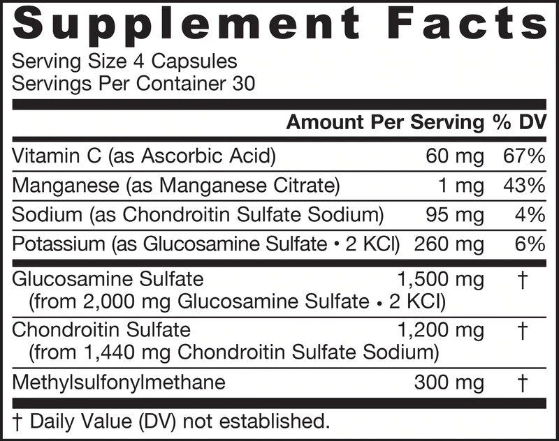 Jarrow Formulas Glucozamină Condroitin MSM - Glucozamină Condroitin MSM 120 capsule