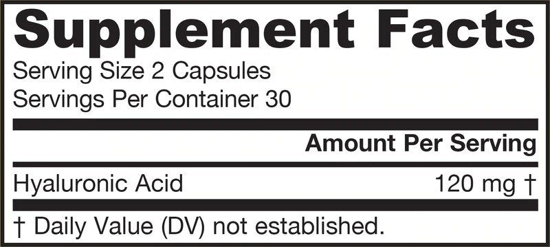 Jarrow Formulas Acid Hialuronic 120 mg - Acid Hialuronic 60 capsule