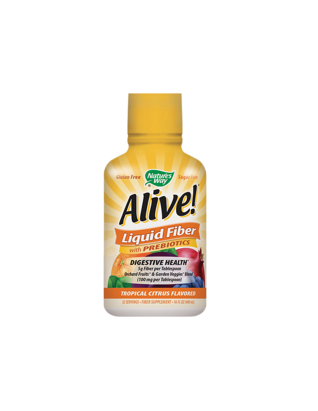 Течни фибри с пребиотици Алайв - Alive! Liquid Fiber With Prebiotics, 480 ml, 32 дози (с цитрусов вкус) - Feel You