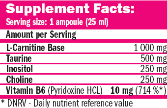 CarniSlim ® Lipotropic 25ml. / 20 Amp. - 0.500 kg