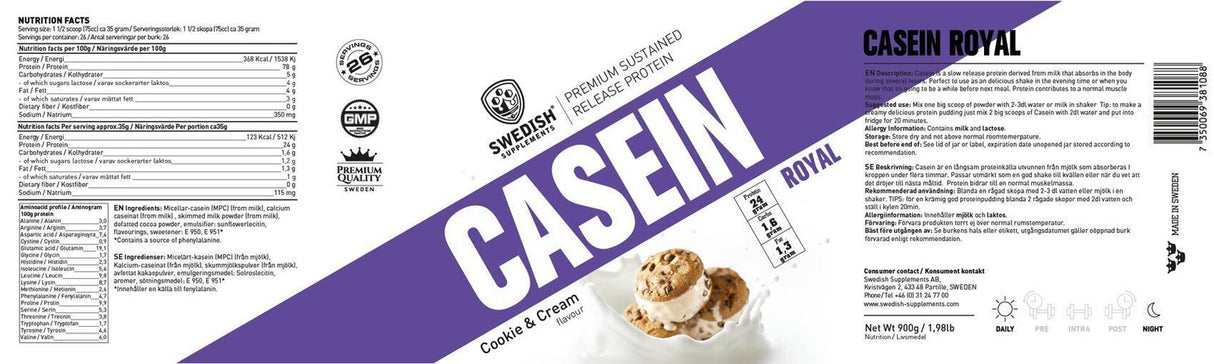 SWEDISH Supplements Casein Royal [900 грама, 27 Дози]