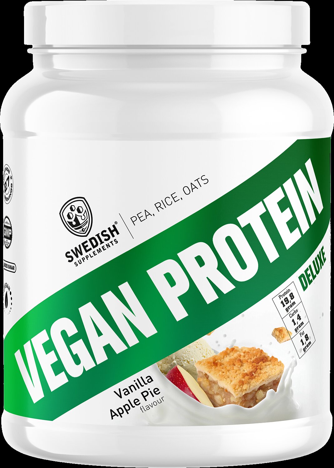 SWEDISH Supplements Vegan Protein Deluxe | from Pea, Rice and Oats [750 грама, 27 Дози]