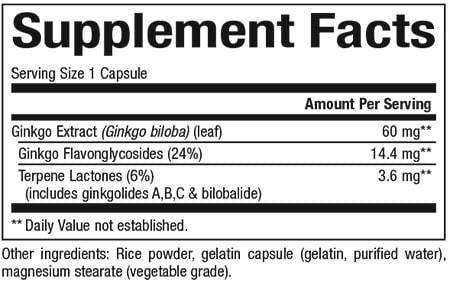 Ginkgo Biloba 60 mg - 120 капсули