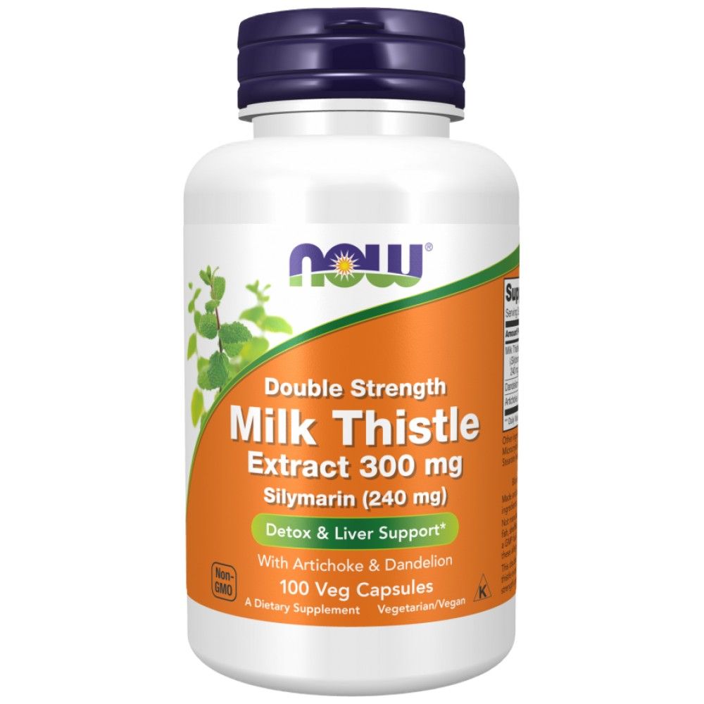 Milk Thistle - Silymarin Extract | Double Strength with Artichoke & Dandelion - 100 капсули