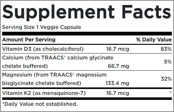 Albion Magnesium & Calcium / with Vitamin D3 & K2 - 90 капсули