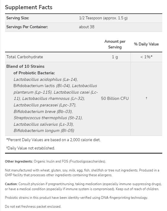 Probiotic-10™ 50 Billion Powder - 57 грама