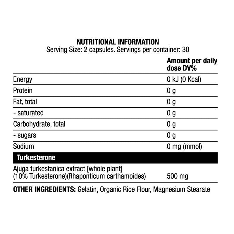 Turk 500 mg | Turkesterone Extract 10% - 60 капсули