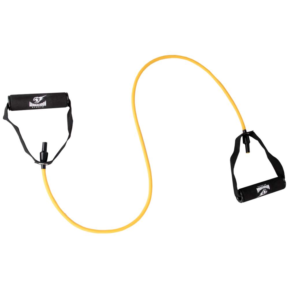 Banda de fitness cu mânere - 5 kg (galben) / Banda de fitness cu mânere - 5 kg