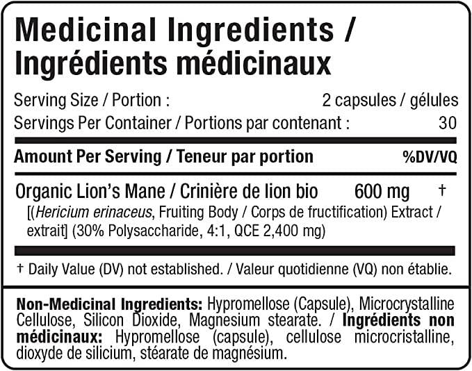 Lion's Mane Extract 600 mg - 60 κάψουλες