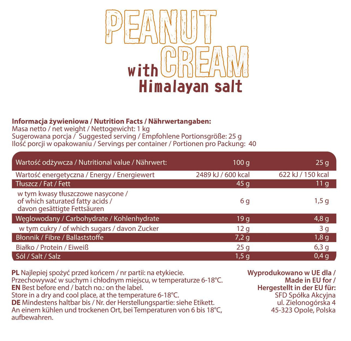 Peanut Cream with Himalayan Salt - 1000 грама