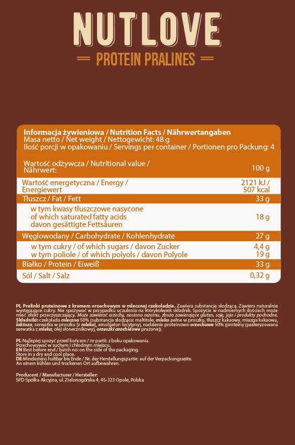 NutLove Protein Praline - 48 de grame