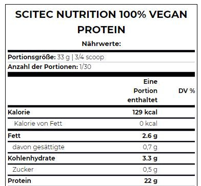 100% Proteină Vegană / 33 g - 0,033