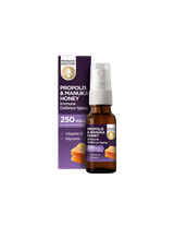 Propolis &amp; Manuka Honey Immune Defense Spray 250 MED/ Σπρέι λαιμού με πρόπολη (250 MED), μέλι manuka και βιταμίνη D3, 20 ml