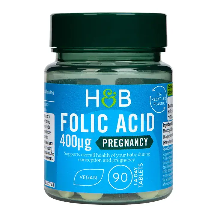 Acid folic (acid folic) 400 mcg 90 comprimate HOLLAND &amp; BARRETT 