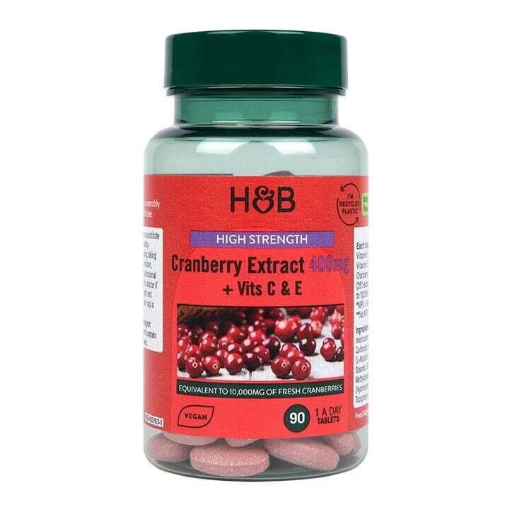 Червена боровинка с витамини С и Е (Cranberry Extract + Vit C & E) 400mg 90 таблетки HOLLAND & BARRETT