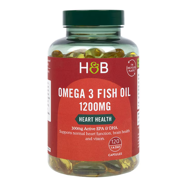 Омега-3 концентрирано рибено масло (Omega 3 Fish Oil) 1200mg 120 капсули HOLLAND & BARRETT