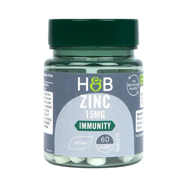 Zinc (ZInc) 15mg 60 comprimate vegane HOLLAND &amp; BARRETT