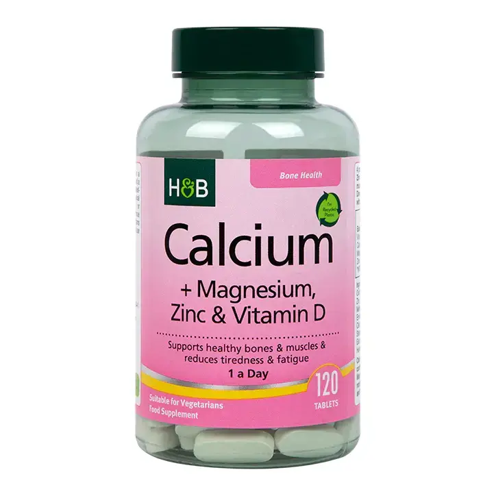 Калций, магнезий, цинк и витамин Д (Calcium, Magnesium, Zinc & Vitamin D) 120 таблетки HOLLAND & BARRETT