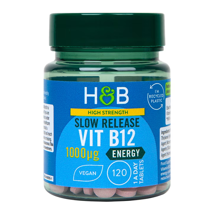 Витамин Б12 (Vitamin B12) 1000ug 120 таблетки със забавено освобождаване HOLLAND & BARRETT