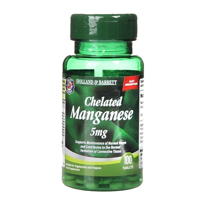 Mangan chelat 5mg 100 comprimate HOLLAND &amp; BARRETT