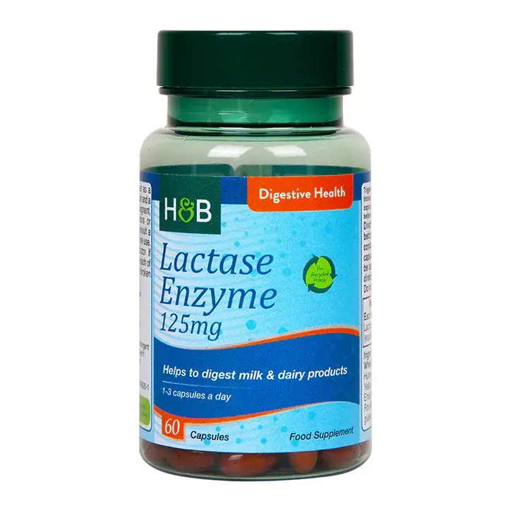 Ένζυμα λακτάσης (Super Lactase Enzyme) 125mg 60 κάψουλες HOLLAND &amp; BARRETT