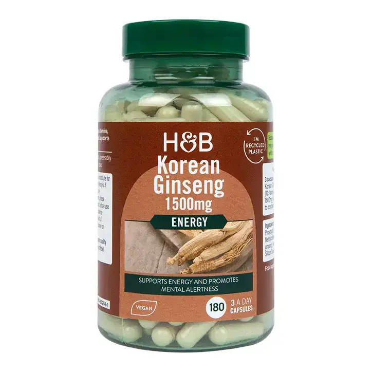 Κορεάτικο Ginseng 500mg 180 κάψουλες HOLLAND &amp; BARRETT 