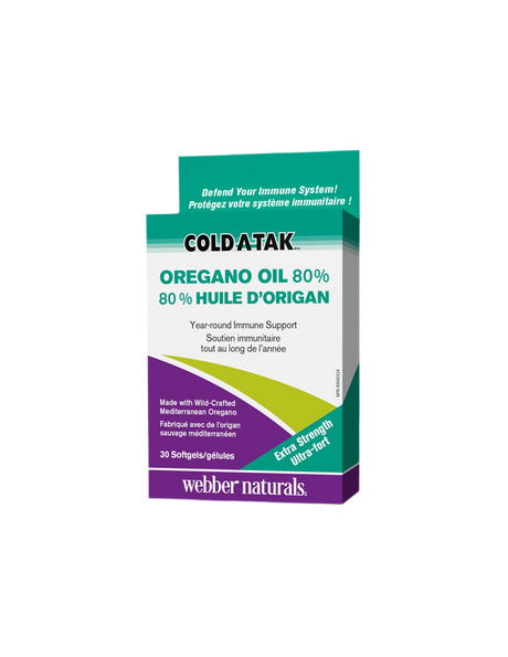 Cold-A-Tak® Oregano Oil Extra Strength / Риган (масло / 80% карвакрол), 180 mg, 30 софтгел капсули - Feel You