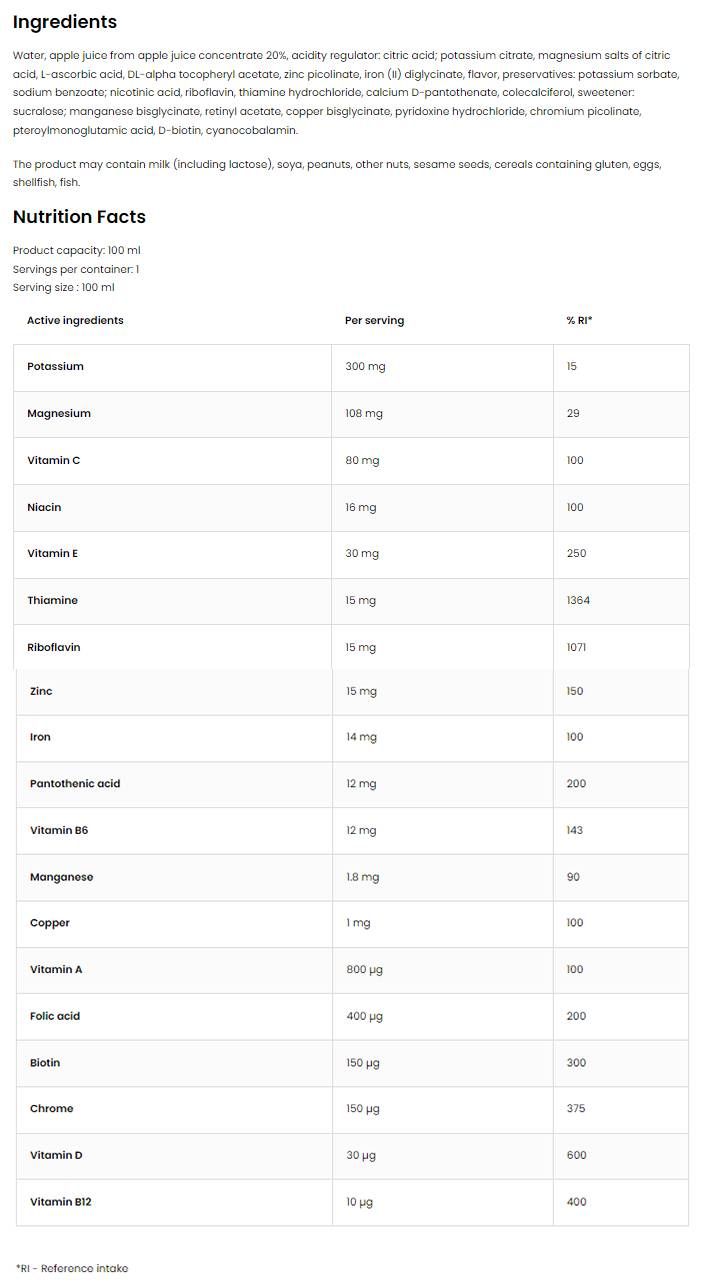 Vit&Min Shot | Multivitamin & Mineral Formula - 100 мл