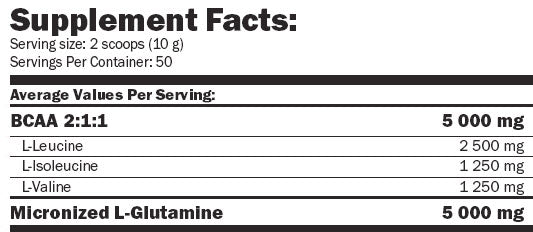 Glutamina + BCAA / Aromat 0,530 kg