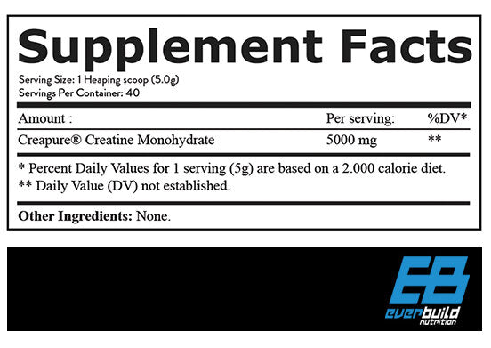 Creapure® Creatine Monohydrate 5000 MG (200 γραμμάρια, 40 μερίδες)