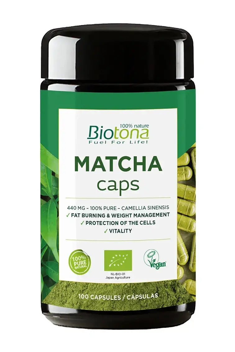 Био чай Матча 440 мг /100 капсули, 50 дози/ Biotona