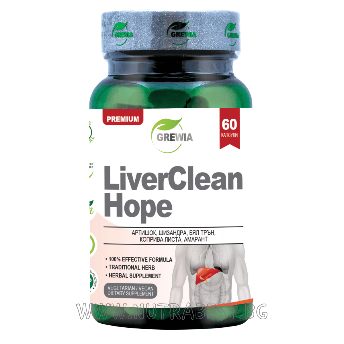 ЧЕРЕН ДРОБ / LIVER CLEAN HOPE /6О капсули, 30 дози/ GREWIA