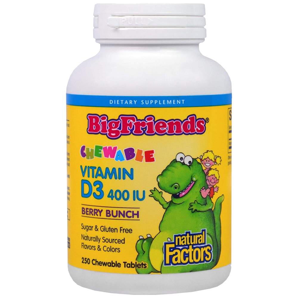 BigFriends Vitamin D3 for Kids 400 IU - 250 Дъвчащи таблетки