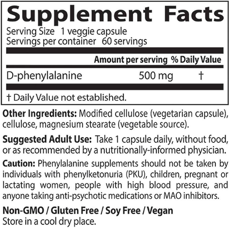 D-Phenylalanine 500 mg - 60 капсули