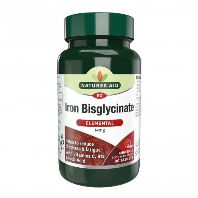 Нежно желязо формула (Iron Bisglycinate) 14мг 90 таблетки NaturesAid