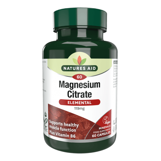 Citrat de magneziu + Vitamina B6 (citrat de magneziu elementar) 119 mg 60 capsule NaturesAid 