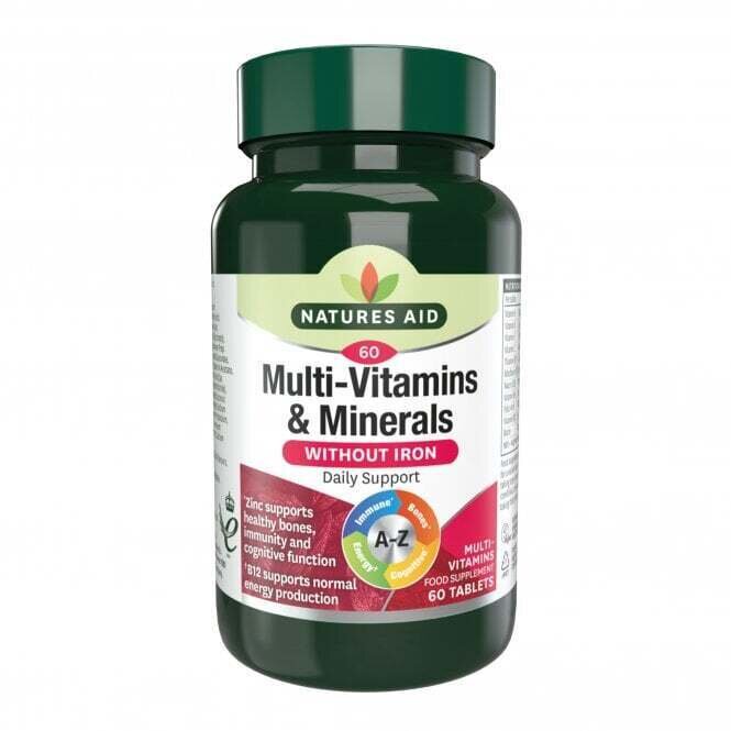 Multi-Vitamine &amp; Minerale fără fier (Multi-Vitamine &amp; Minerals) 60 tablete NaturesAid 