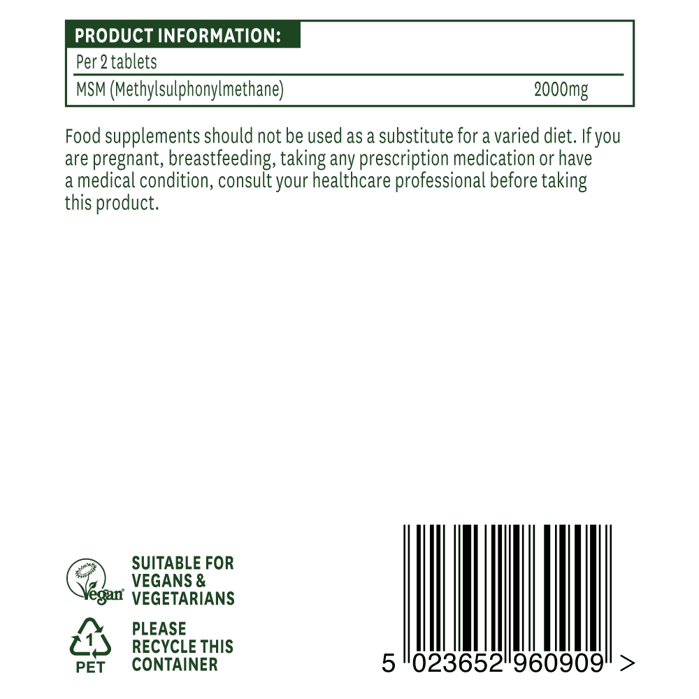 Метилсулфонилметан МСМ (Methylsulfonylmethane MSM) 1000мг 90 таблетки NaturesAid