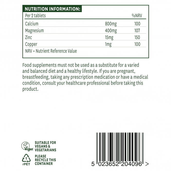 Calciu, Magneziu și Zinc (Calciu, Magneziu + Zinc) 90 tablete NaturesAid