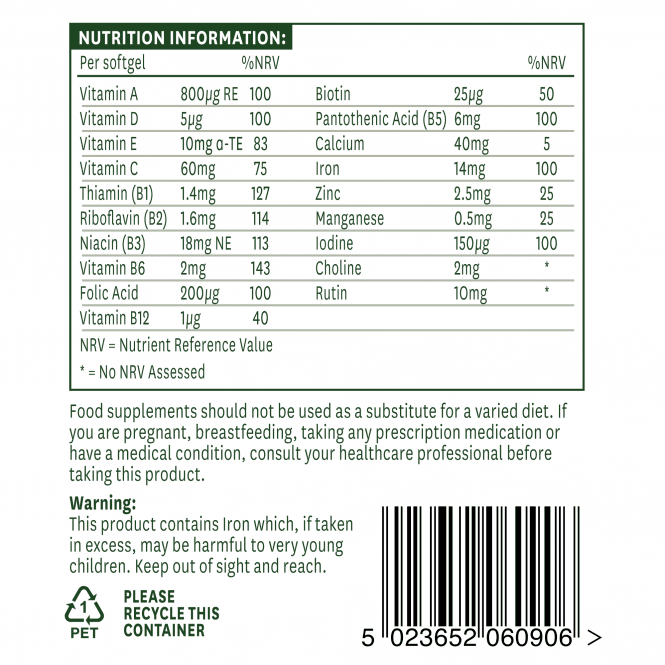 Multi-Vitamine și Minerale (Multi-Vitamine și Minerale) 90 de capsule moi NaturesAid 