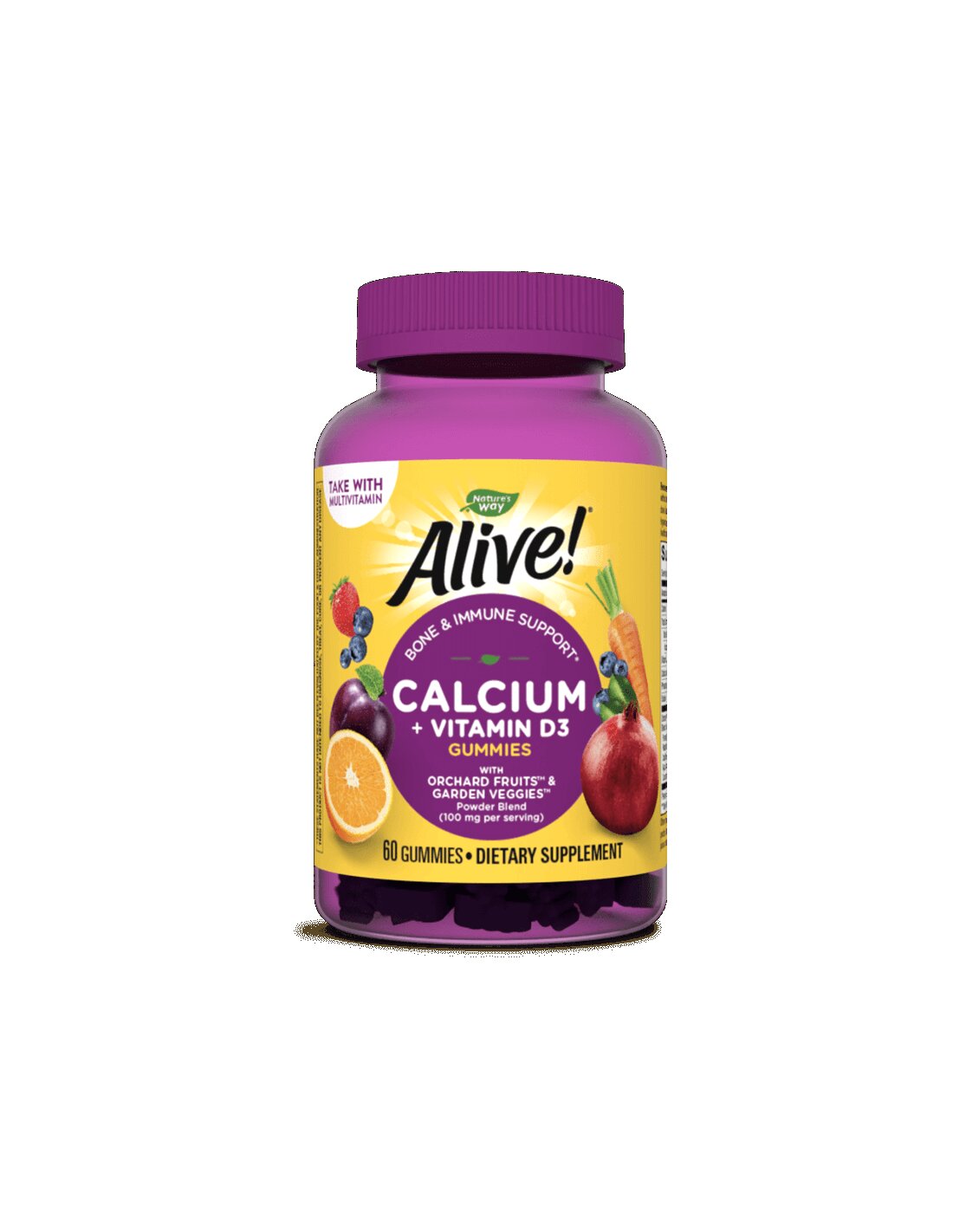 Alive! Calcium + Vitamin D3 250 mg - 60 желирани бонбони