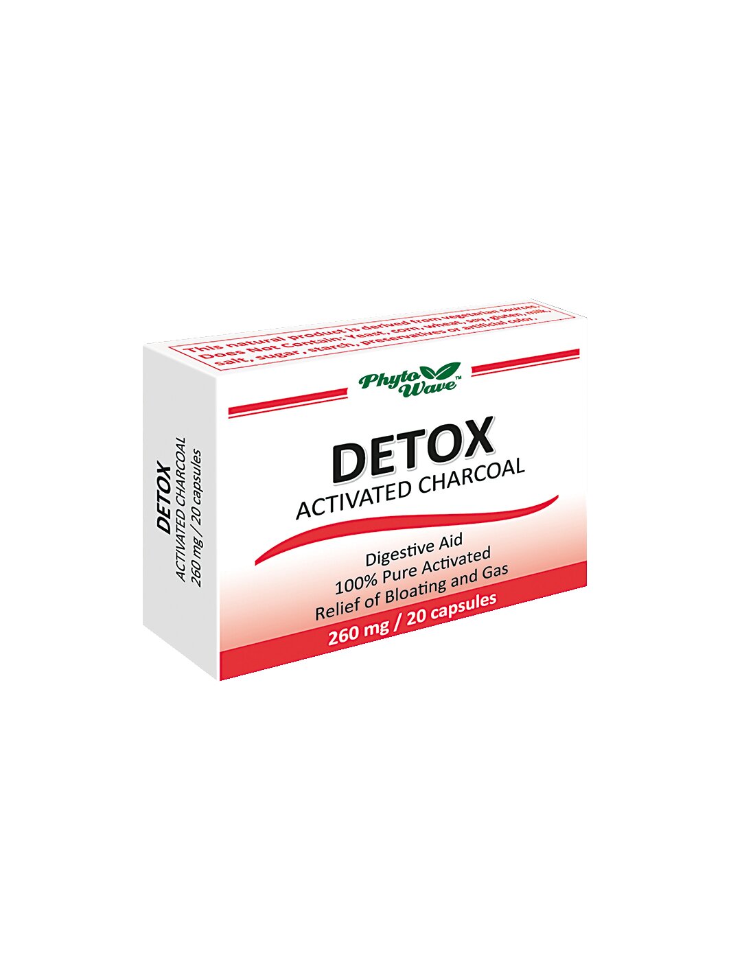 Detox Activated Charcoal/ Детокс активен въглен 260 mg х 20 капсули