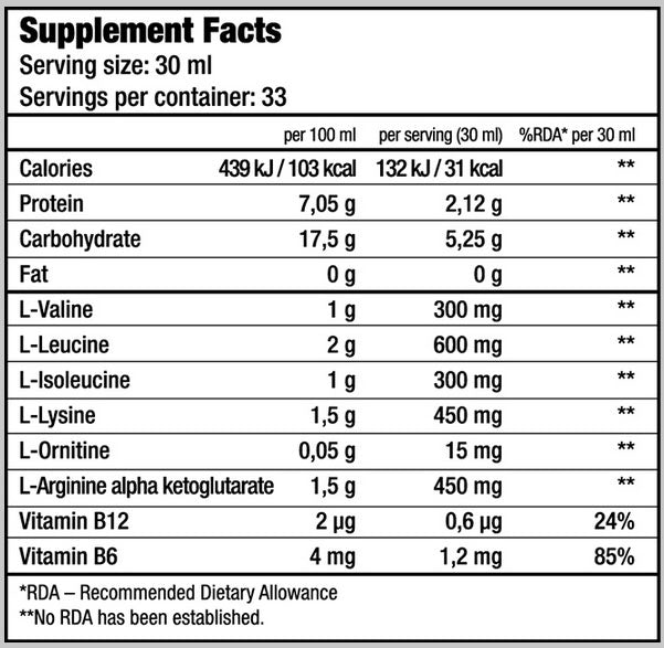 BCAA lichid 1000 ml. - 0