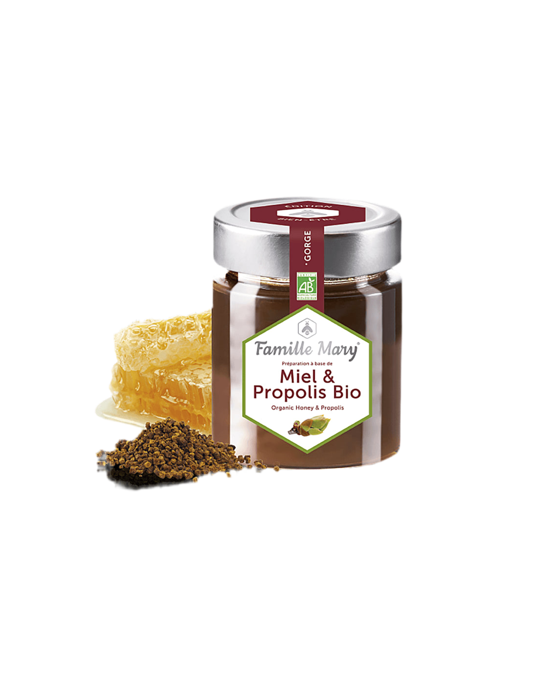 Miel &amp; Propolis Bio / Bio μέλι ακακίας + πρόπολη, 170 g Famille Mary