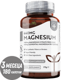 Magneziu (citrat) 1480 mg (440 mg magneziu pur) - 180 capsule vegane