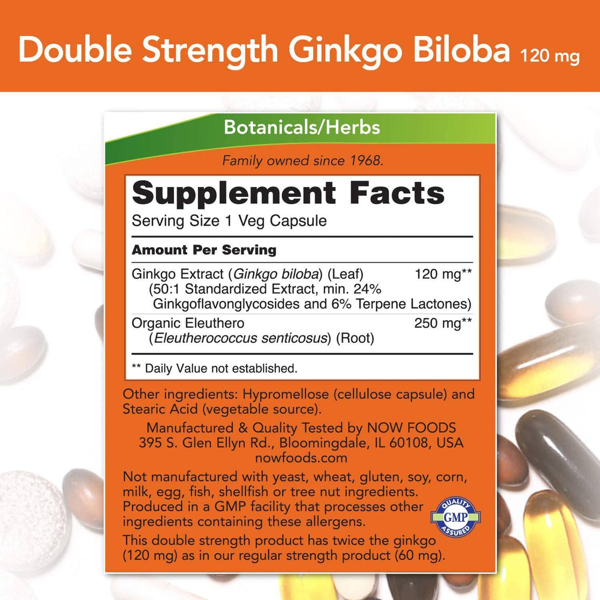 Ginkgo Biloba 120 mg / Double Strength - 50 капсули